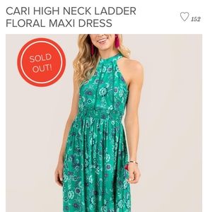 CARI HIGH NECK LADDER FLORAL MAXI DRESS